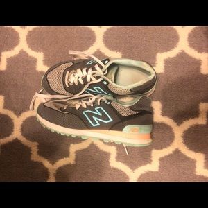 New Balance 574 Black/Blue/Orange Size 8